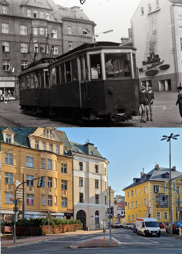 Šaldovo náměstí 16.7.1965 a 1.11.2021