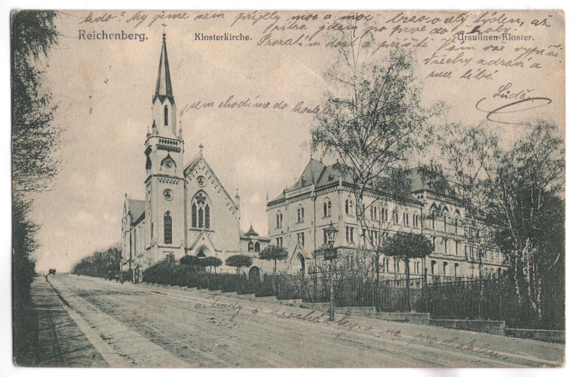 pohlednice Kláštera prošlá poštou v r. 1925 (archiv Honza Půlpán)