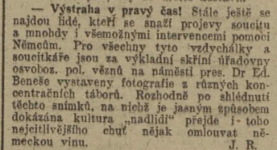 Stráž severu 23.srpna 1945 (archiv R.Kittler)
