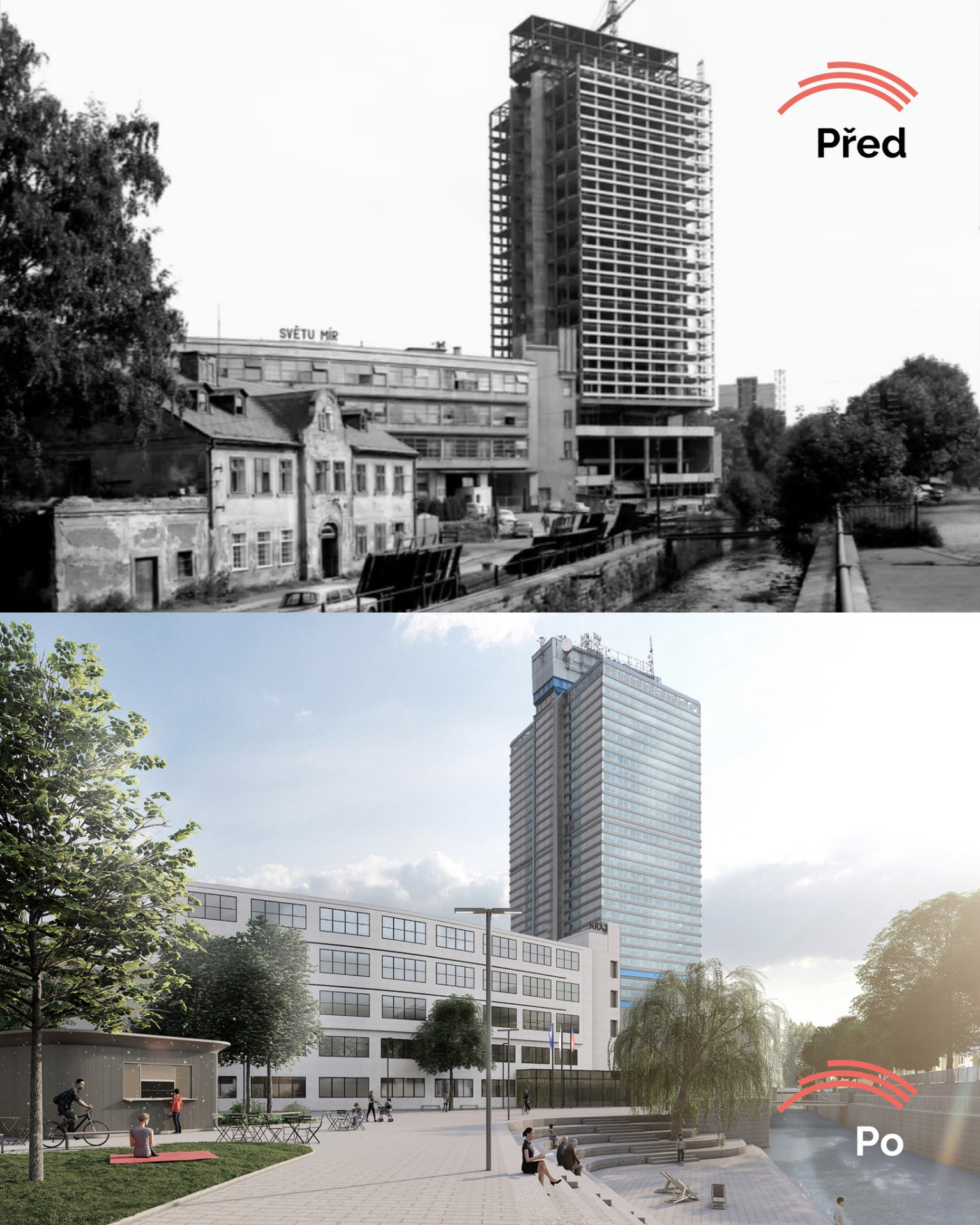 Taková proměna se nevidí každý den.✨ Náplavka na Kraji prošla velkou změnou a z nevyužitelného prostoru se stalo živé místo pro setkávání, umění i odpočinek.