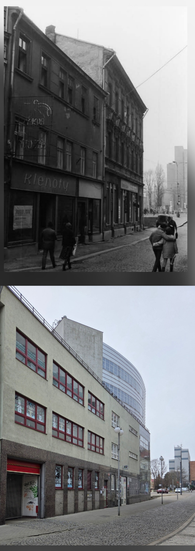 třída 1.máje v roce 1986 a 13.12.2025