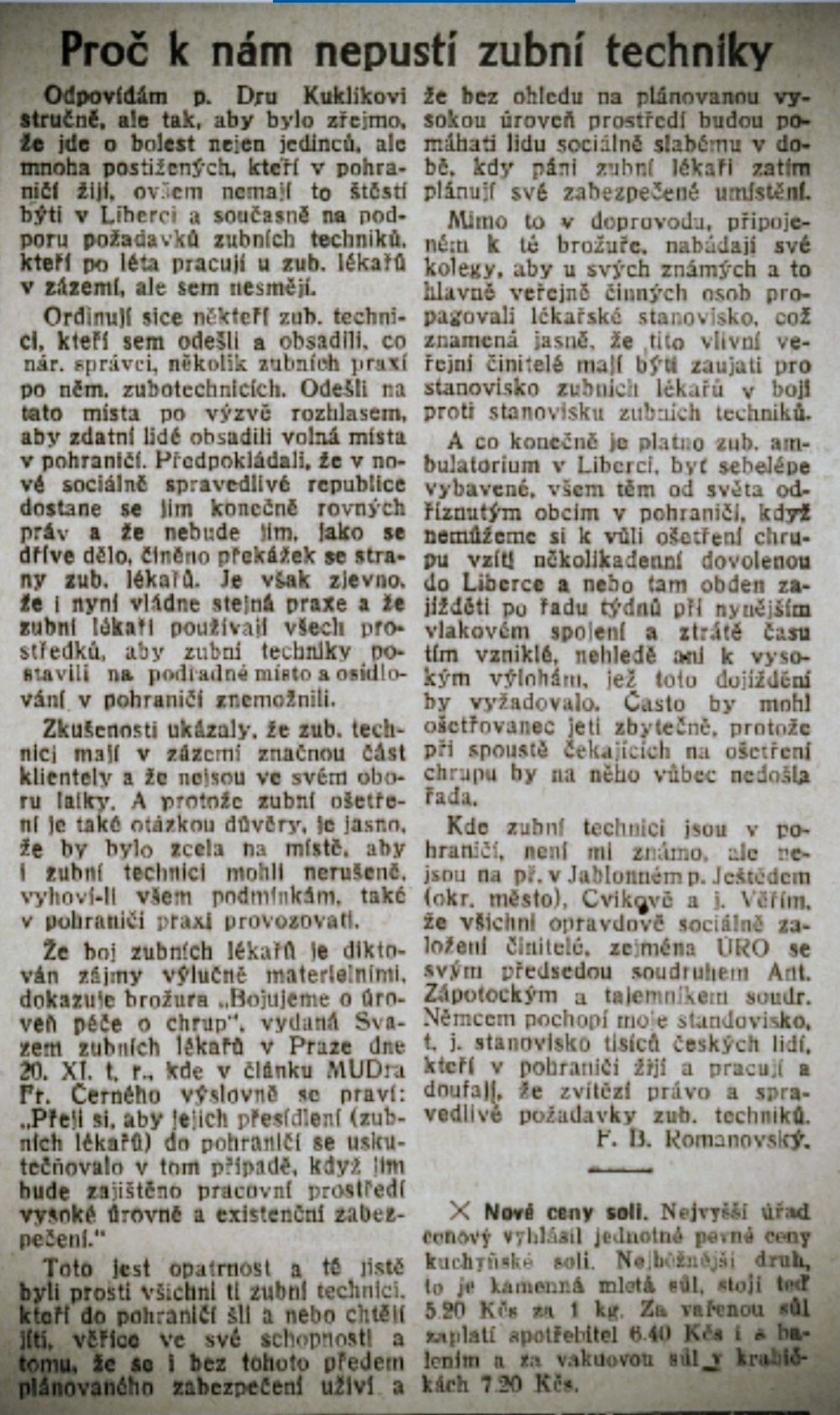 Stráž severu 20.prosince 1945 (archiv R.Kittler)