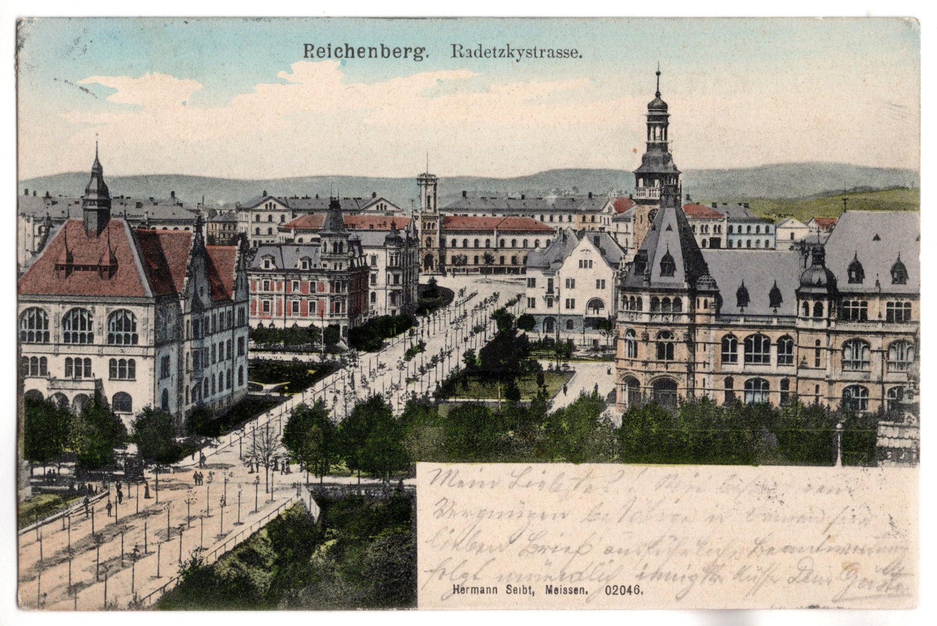 pohlednice prošlá poštou r. 1905