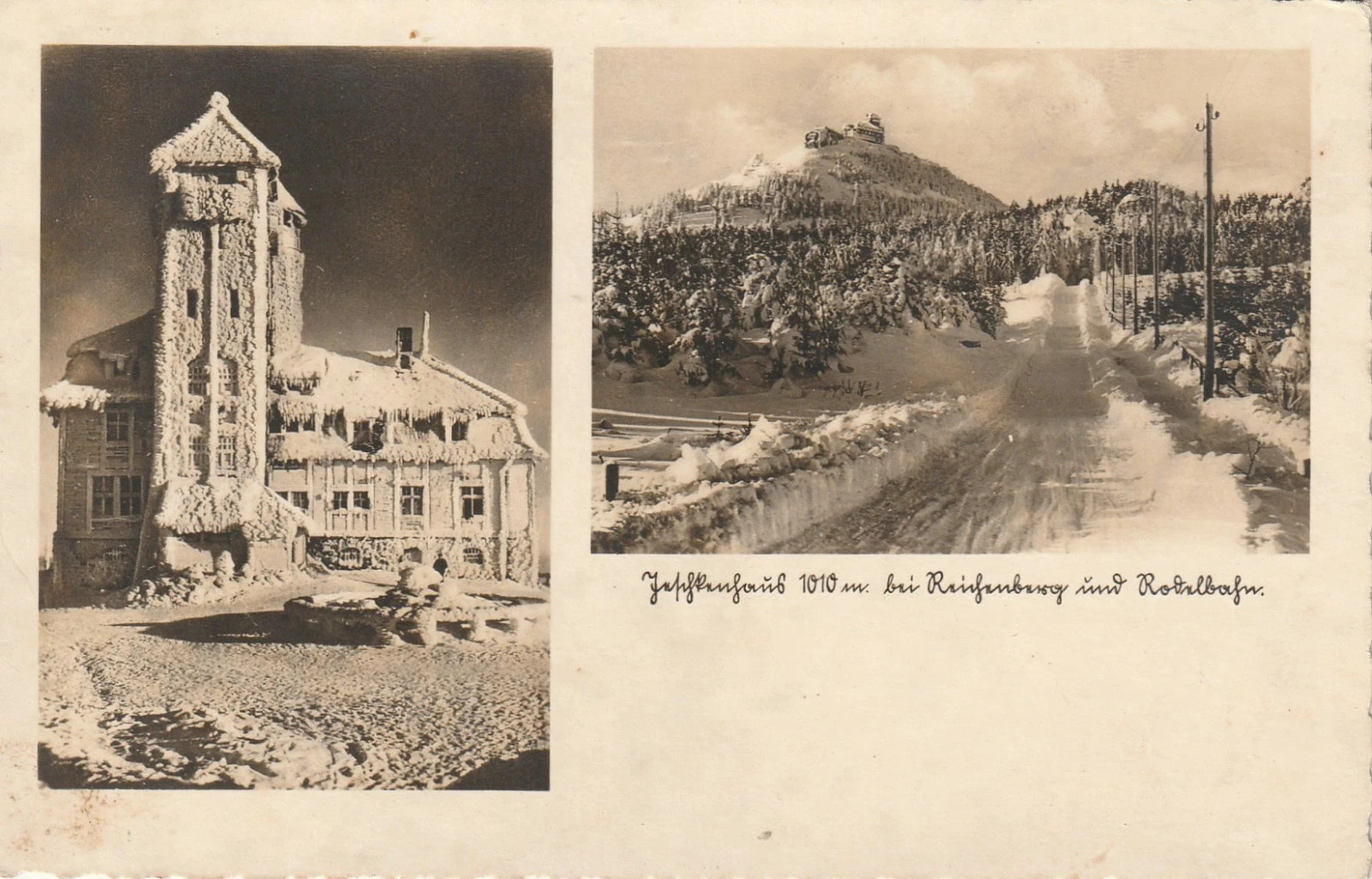 Ještěd, bouda (Reichenberg i. B., Jeschken, Baude), 1012 m.n.m. (archiv Otto Rikitan Ečer)