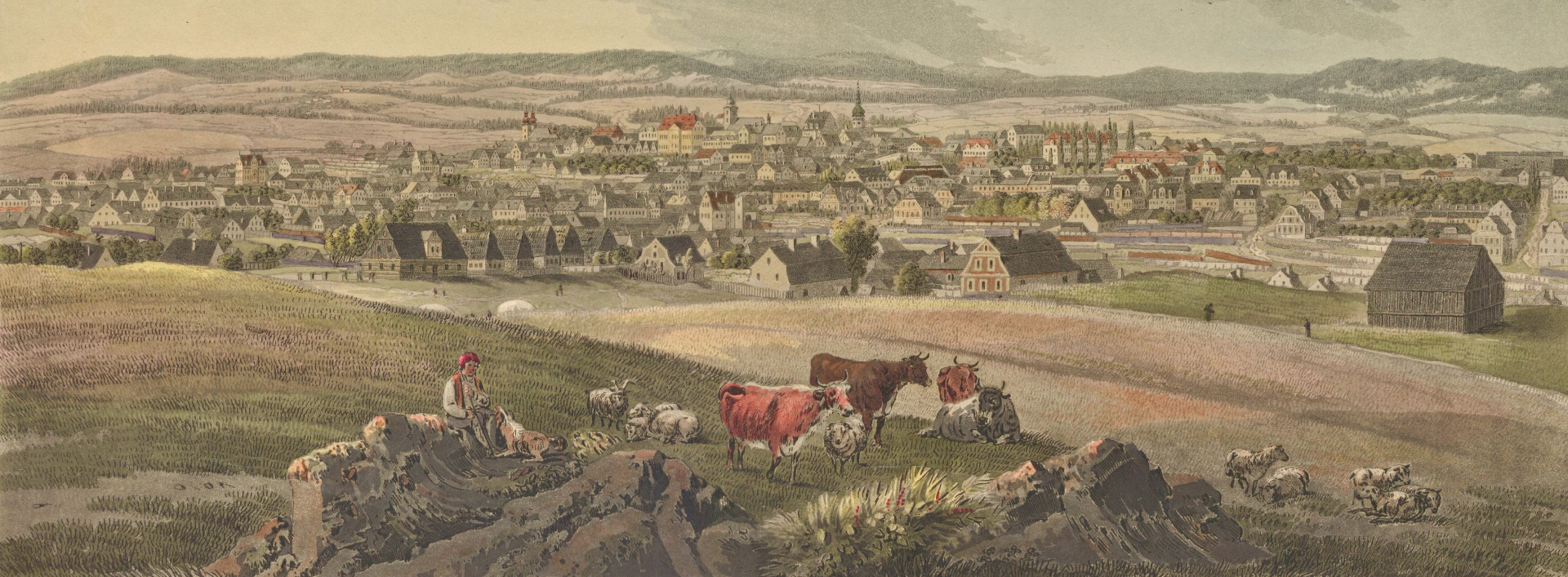  Georg Döbler - Ansicht der Stadt Reichenberg im Königreich Böhmen (1830)