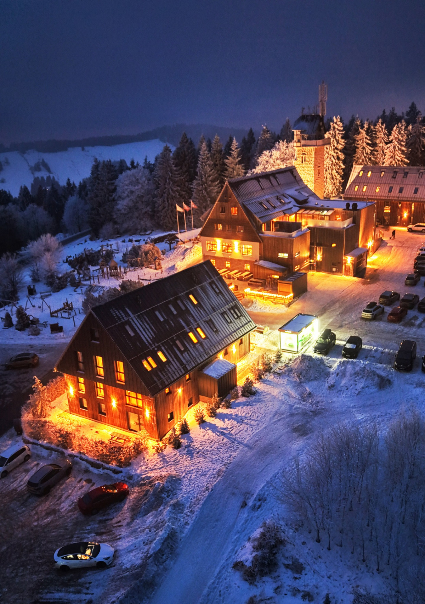 námraza 24.1.2026 pod rozhlednou Královka (foto Jiří Jansa)