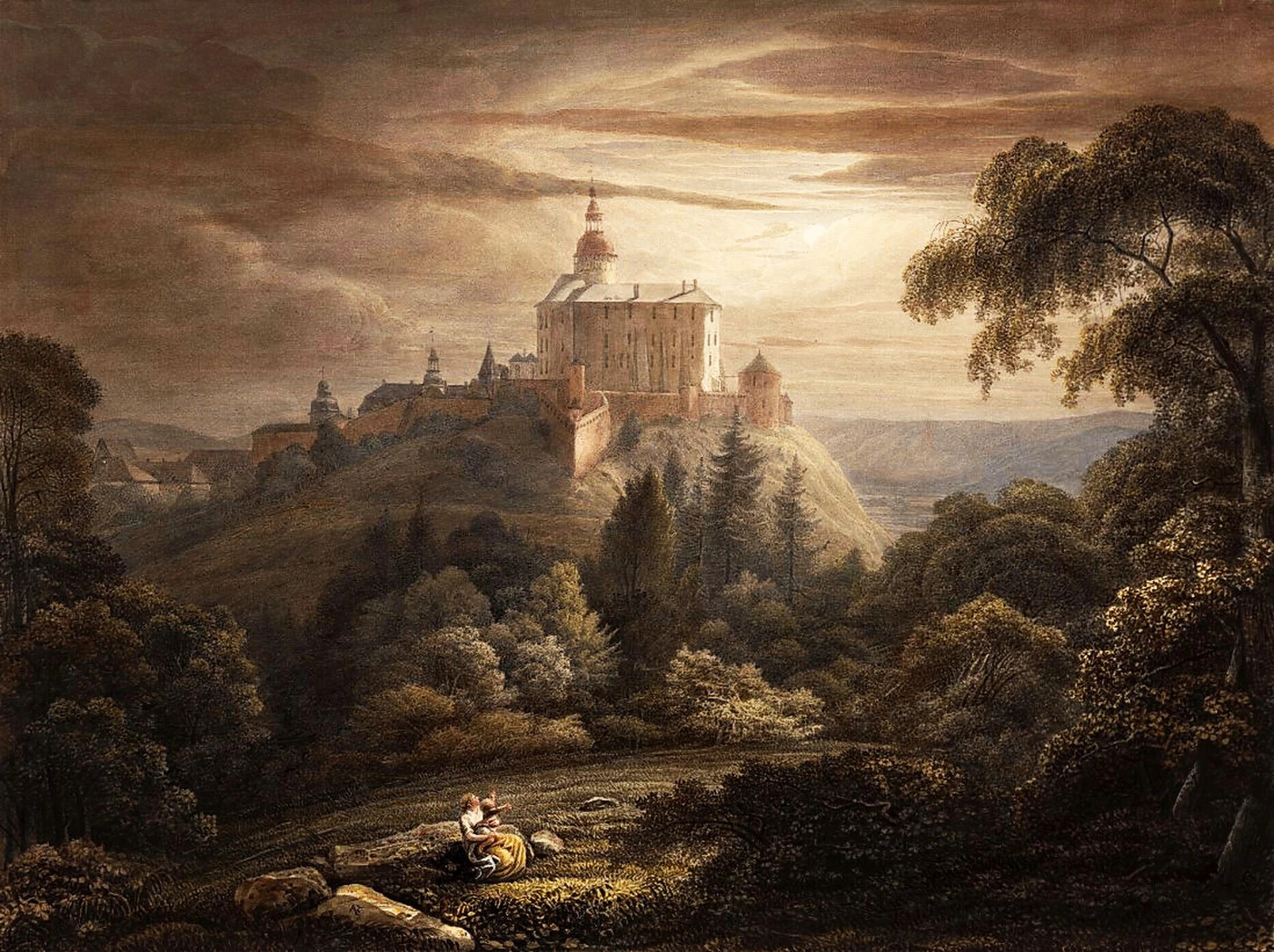 Frýdlant 1780 Autor: Christoph Nathe (1753-1806) upravený kontrast (archiv J.Peterka)