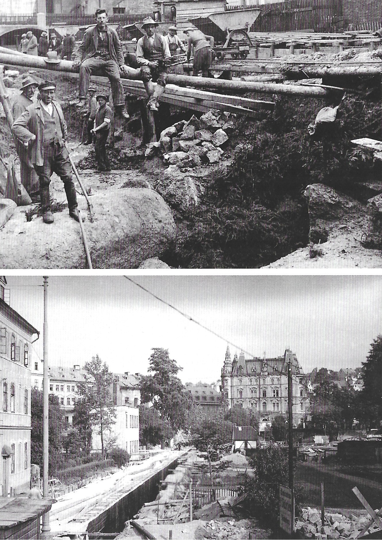 Výstavba stoky Harcovského potoka v ulici na Bídě a na Fügnerově ulici