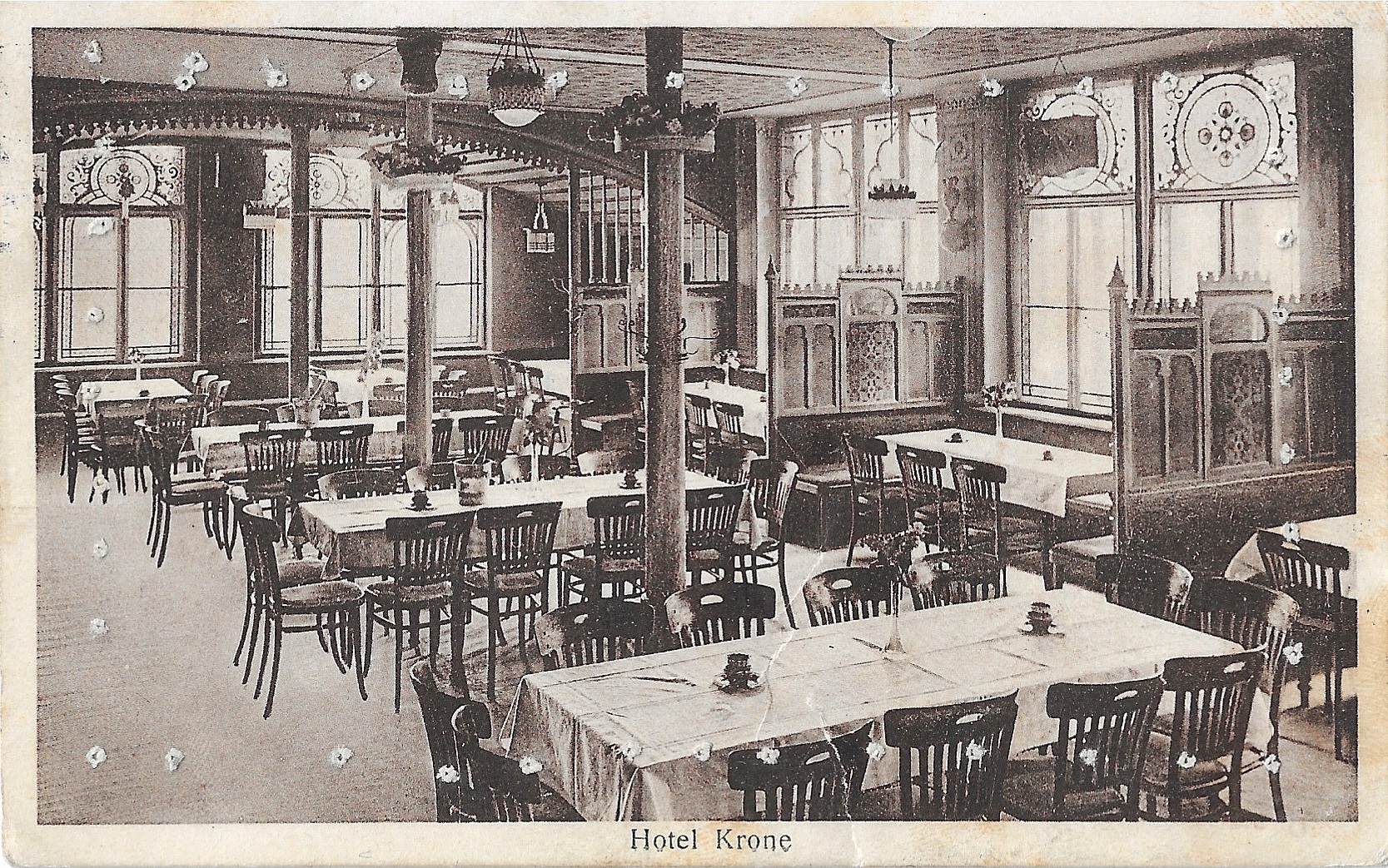 Hotel Krone, Habendorf - razítko 1929 (archiv Boveraclubu)