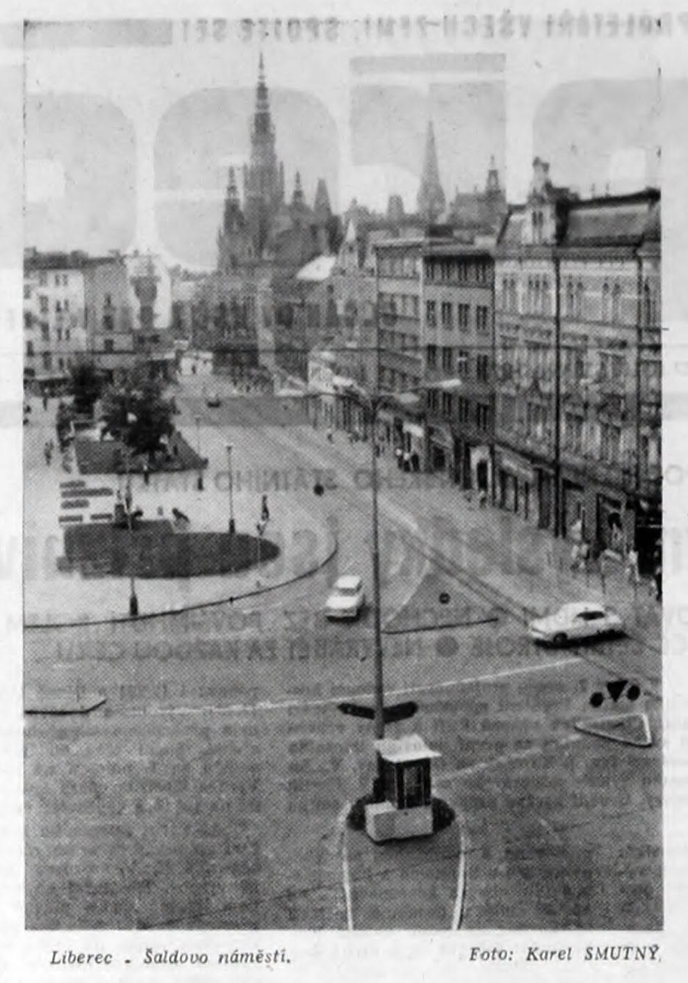 zajímavá podoba Šaldova náměstí ze srpna 1973 (autor příspěvku Liberec na webu)
