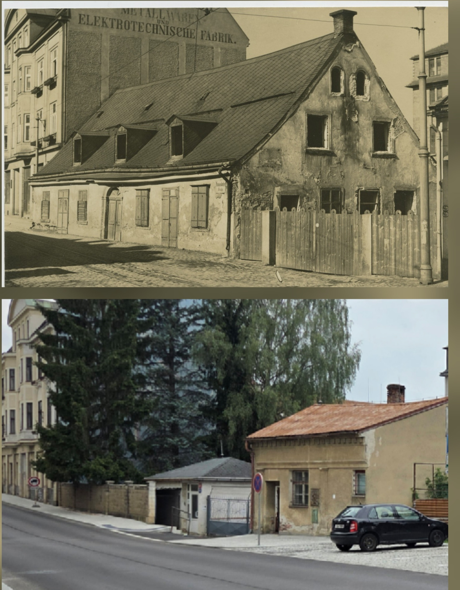 Františkovská v roce 1929 a 1.8.2026