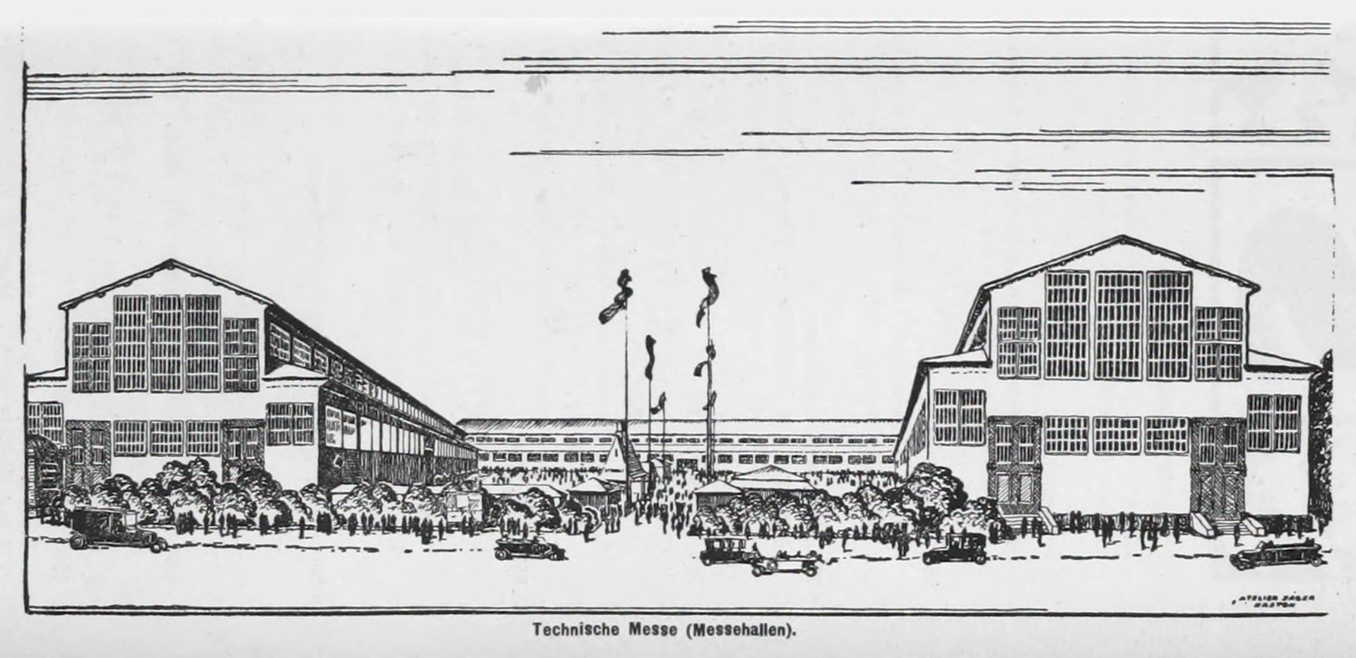 Skica z průvodce Katalog der 18. Internationalen Reichenberger Messe - 1937