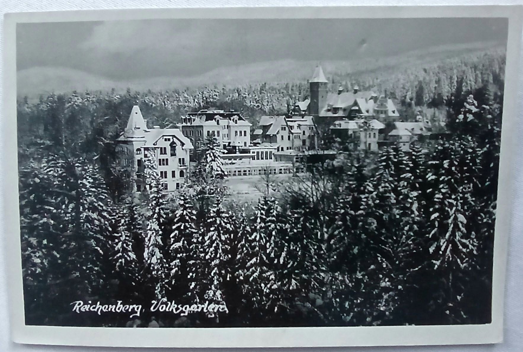 Pohled na zimní Liďáky (Volksgarten).Foto Madlé. (archiv Václav Honzejk)