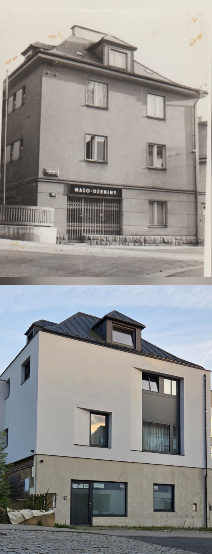 Lesní ulice 504/36 v roce 1953 a 17.9.2026